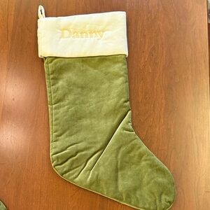 Green Velvet Holiday Stocking